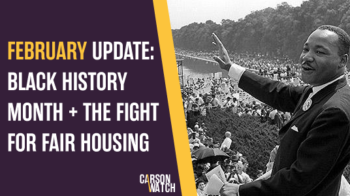 February Update: Black History and the Fight for Fair Housing. Image of Dr. Martin Luther King Jr.